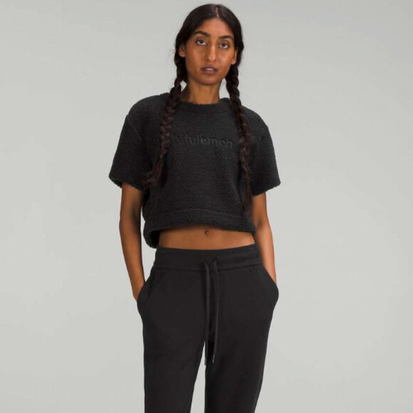 Fleece Embroidered Crop Top - Picture 2 of 8